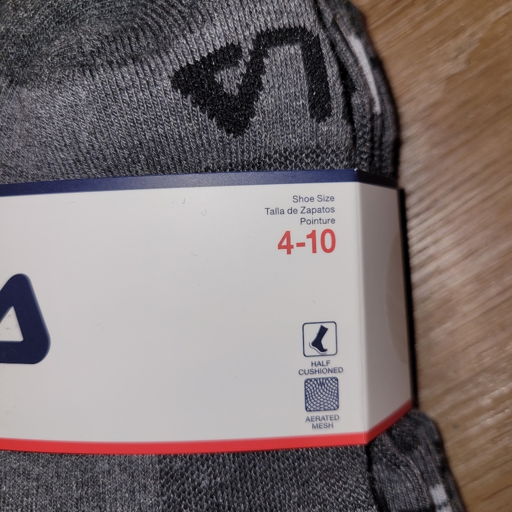 Fila Kids Socks Boys 10 Pack No Show Socks Shoe Sizes 4-10 Grey New - Picture 3 of 9